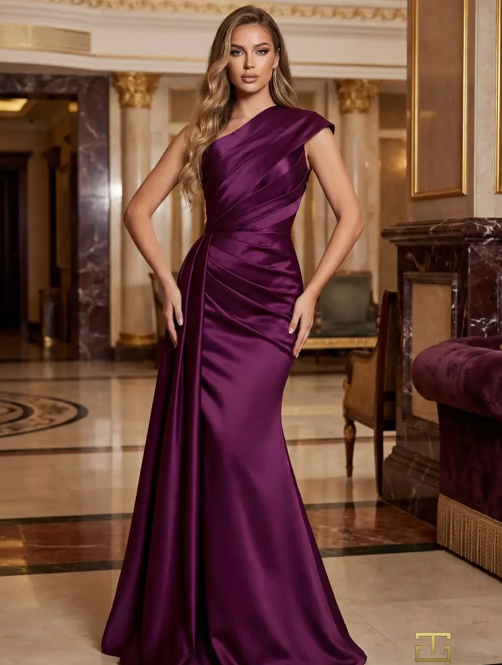 Model wearing a mother dress