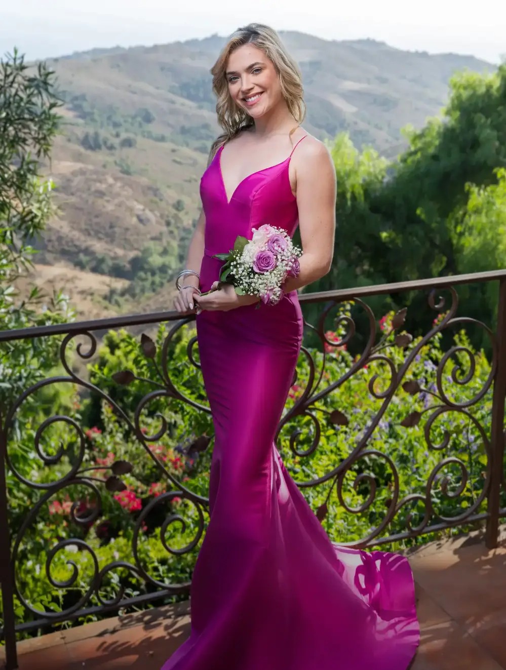 Model wearing a bridesmaids dress